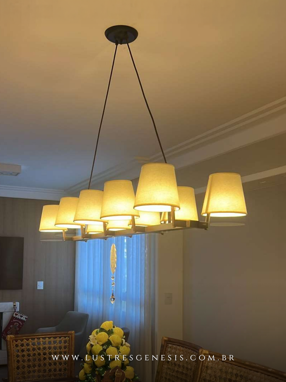 Luminária Pendente Híbrida 42W 5400 Lumens - Luxo Contemporâneo